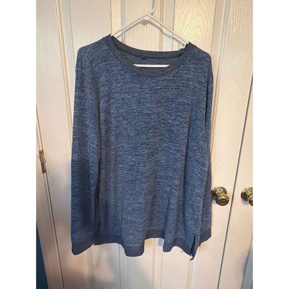 Plus Size Blue Long Sleeve Crew Neck Top Tunic Size 2XL